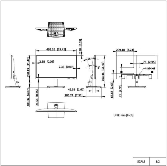 MONITOR HIKVISION DS-D5022F2-1V2S - obrazek 2
